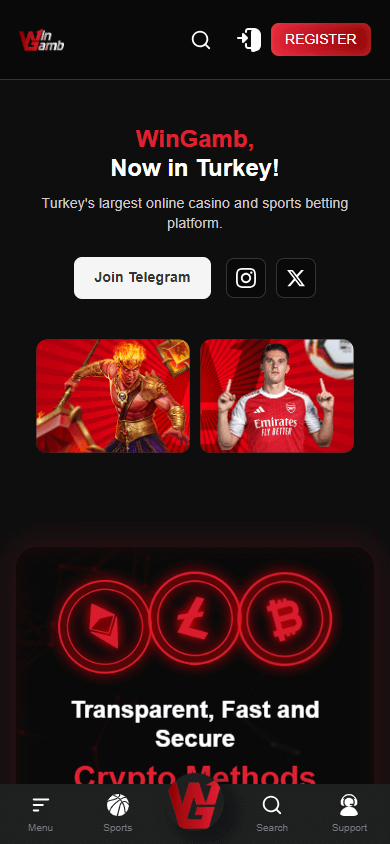Wingamb Casino Mobile screenshot